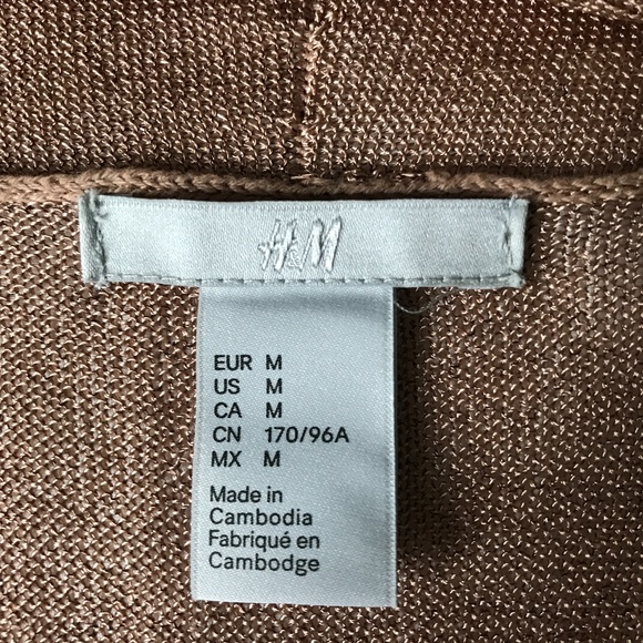 H&M - Gold Open Long Sleeve Cardigan - Picture 5 of 6